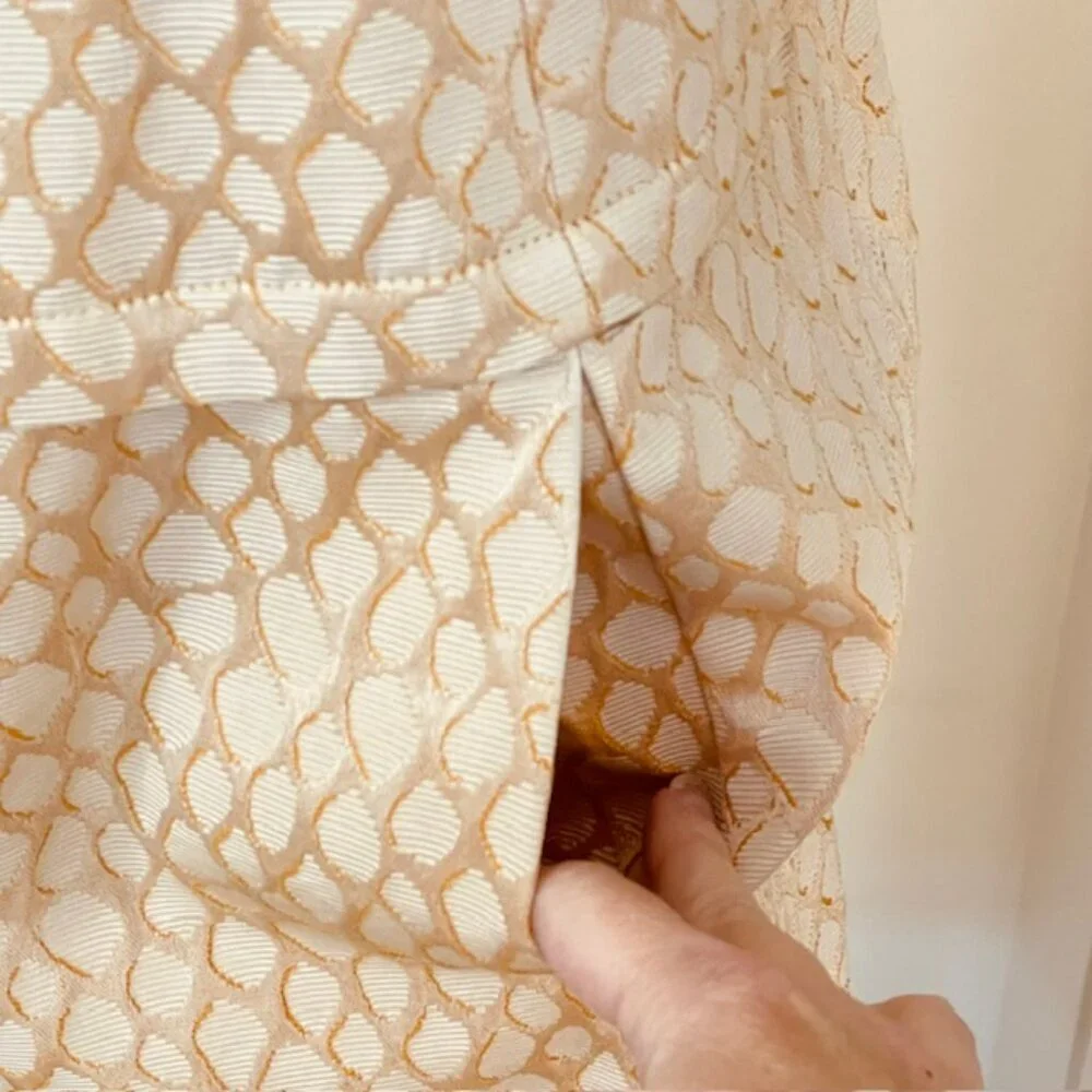 Lillie Rubin Vintage Jacket Dress Set Champagne Brocade 2-Piece Suit Small - Picture 10 of 14